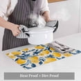 thumbnail image 4 of Spring Summer Watercolor Lemon Blue Leaves Placemats Set of 6,Wipeable Washable Table Mats for Dining Tables, Vintage Linen Place Mats for Kitchen Event Party Tabletop Decor, 4 of 9