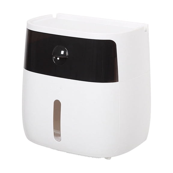 MERILER Wall-Mounted Smart Sensor Tissue Box - Automatic Paper Dispenser, Punch-Free Design for Home and Commercial Bathrooms - Transparent Viewing Window - High Adhesion and Weight Capacity