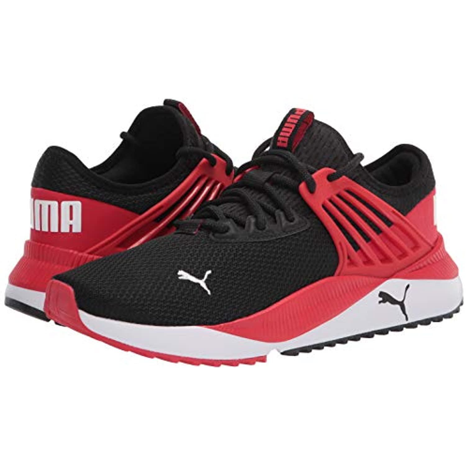 PUMA Men's Pacer Future Sneaker, Black-High Risk Red White, 12 - image 4 of 8