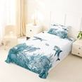thumbnail image 5 of Erosebridal Watercolor Shark Turtle Twin Sheet Sets,Nautical Marine Animals Bedding For Men Women 3 Pieces, 5 of 6