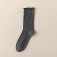 thumbnail image 4 of Yuanlong Women's Ruffle Edge Crew Socks Sweat Absorbent Polka Dot Slouchy Autumn And Winter Socks Holiday Hosiery, 4 of 4