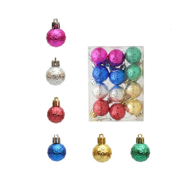 LanSuare Christmas Balls Ornaments, 1.2Inch Stripe Pattern Multicolour Glittering Hanging Balls, Shatterproof Ornaments for Xmas Tree, Party Decoration