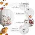 thumbnail image 5 of Shower Curtain 36"W x 78"L Fall Rustic Flowers Leaves Bird Fabric Shower Curtains Set with Hooks Water Repellent Bathroom Curtains Machine Washable Bathroom Accessories, 5 of 6