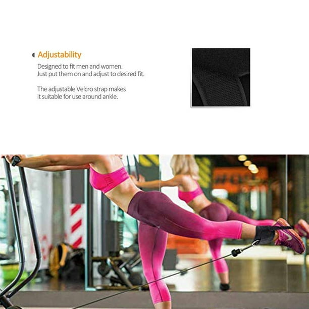 Fitness Ankle Straps Adjustable D-Ring Ankle Cuffs Gym Workouts