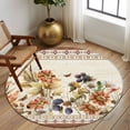 thumbnail image 3 of Vintage Floral Round Rug 6ft Washable Circle Kitchen Rugs Non Slip Elegant Pastoral Botanical Retro Art Large Area Rug Indoor Floor Carpet for Bedroom Living Room Home Office Dining Room Nursery, 3 of 7