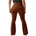thumbnail image 2 of Women‘s Bootcut Yoga Pants Tummy Control Bootleg Velvet Sweatpants, 2 of 6
