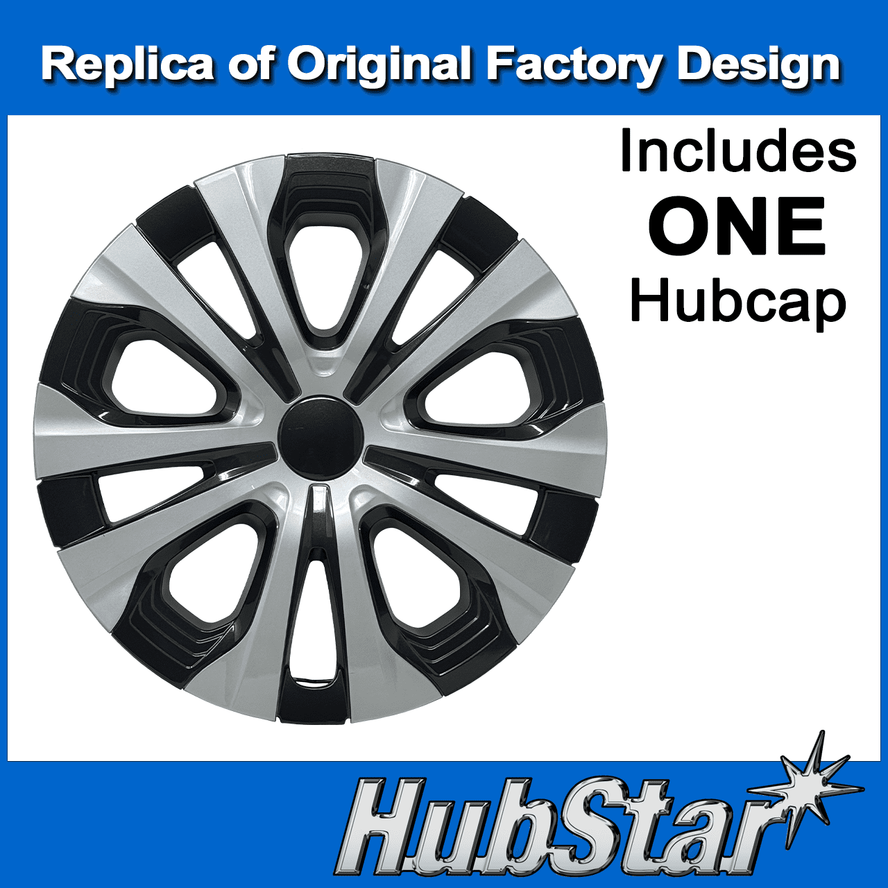 HubStar Replacement Hubcap for Toyota Corolla 2020-2022, Prius 2019-2022, 15-inch Replica Wheel Cover (1 Piece) 61188