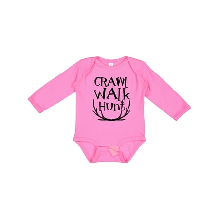 

Inktastic Crawl Walk Hunt Gift Baby Boy or Baby Girl Long Sleeve Bodysuit