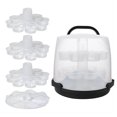 thumbnail image 6 of TORJAN 3-Tier Cupcake Carrier Clear and Black Holder 24 Cupcakes Portable with Handles, 6 of 8
