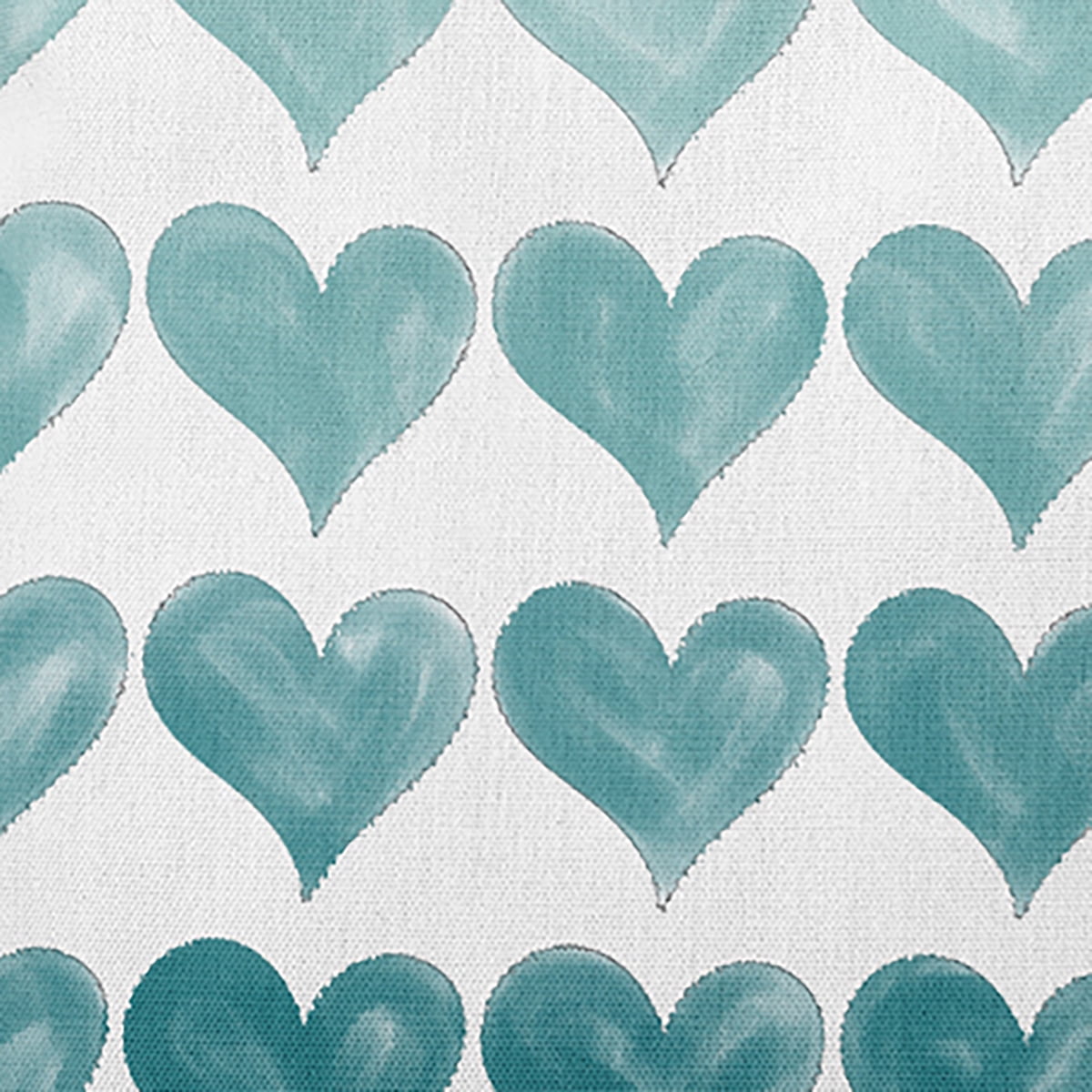 18"x18" Simply Daisy Valentines Colored Hearts Poly Indoor/Outdoor Pillow, Teal Qty 1