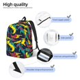 thumbnail image 3 of Disketp Colorful Sharks Mochila de Lona Estampada, Mochila Escolar de Viaje Ligera para Estudiantes y Portátil-Medium, 3 of 5