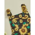 thumbnail image 5 of Bagilaanoe Little Girl Jumpsuit Shorts Toddler Sleeveless Sunflower Print Romper Overalls 6M 12M 18M 24M 3T 4T 5T 6T Kids Short Pants Summer Clothes, 5 of 8