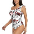 thumbnail image 2 of Easygdp Monkey Women's One Shoulder Ruffle Monokini Bathing Suits with Removable Chest Pad, Quick Drying - Small, 2 of 8