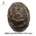 thumbnail image 2 of Lyrical Hair Toupee for Men Fine Mono Mens Toupee Human Hair Replacement Systems Monofilament with NPU Hairpiece for Man Black Brown Blonde Gray Hair Wig Unit, 2 of 6