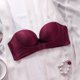thumbnail image 4 of Gibobby Brasier Mujer Push Up Mujer Color sólido Sin tirantes Ajuste antideslizante Sin Vestido Sujetador(Vino,75AB), 4 of 5