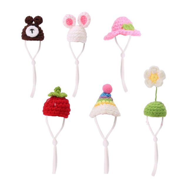 6 Mini Sombreros de Escritorio, Trajes de , Accesorios de Decoración, Mini Porche, Sombrero Divertido con Correa Ajustable,
