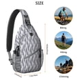 thumbnail image 5 of Sling Backpack,Gray Christmas Tree Pattern Sling Bag with Water Bottle Holder,Waterproof Sling Bag for Men/Women with Headphone Jack for Hiking,Travel, 5 of 6