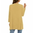 thumbnail image 4 of Delayuji Women's Cardigan Sweater Solid Color Fashion Casual 3/4 Sleeves Cardigans For Women Long Sleeve Cardigan, 4 of 6