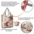 thumbnail image 4 of 5 Pack Foldable Shopping Bag,Beige Christmas Santa and Animal Pattern Reusable Grocery Bags with Pockets,Large Reusable Tote Bags with Handles Waterproof & Lightweight, 4 of 6