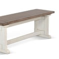 thumbnail image 2 of Pemberly Row 48" Side Dining Bench with Plank Style Seat in Off White and Brown, 2 of 9