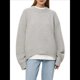 thumbnail image 3 of Suéter de Mujer, Cuello Redondo, Larga, Holgado, Tejido Suave, Dobladillo Acanalado, para Otoño e Invierno. Gris Talla Única, 3 of 9