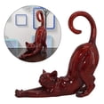 thumbnail image 4 of jifeng Figurine de Chat Décorative Extensible Collection Mignonne Cadeaux pour Femmes Hommes Décoration Maison Bureau Rouge, 4 of 9