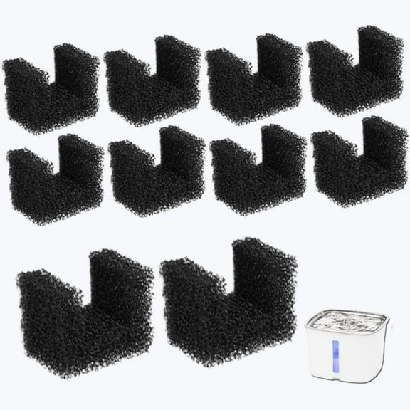 Qzbhct Pet Replacement Pre Filter Sponges for 64oz/1.8L 140oz/4.1L Viva Cat Water Fountain Foam Filter Dog Drinking Water Fountain(10)