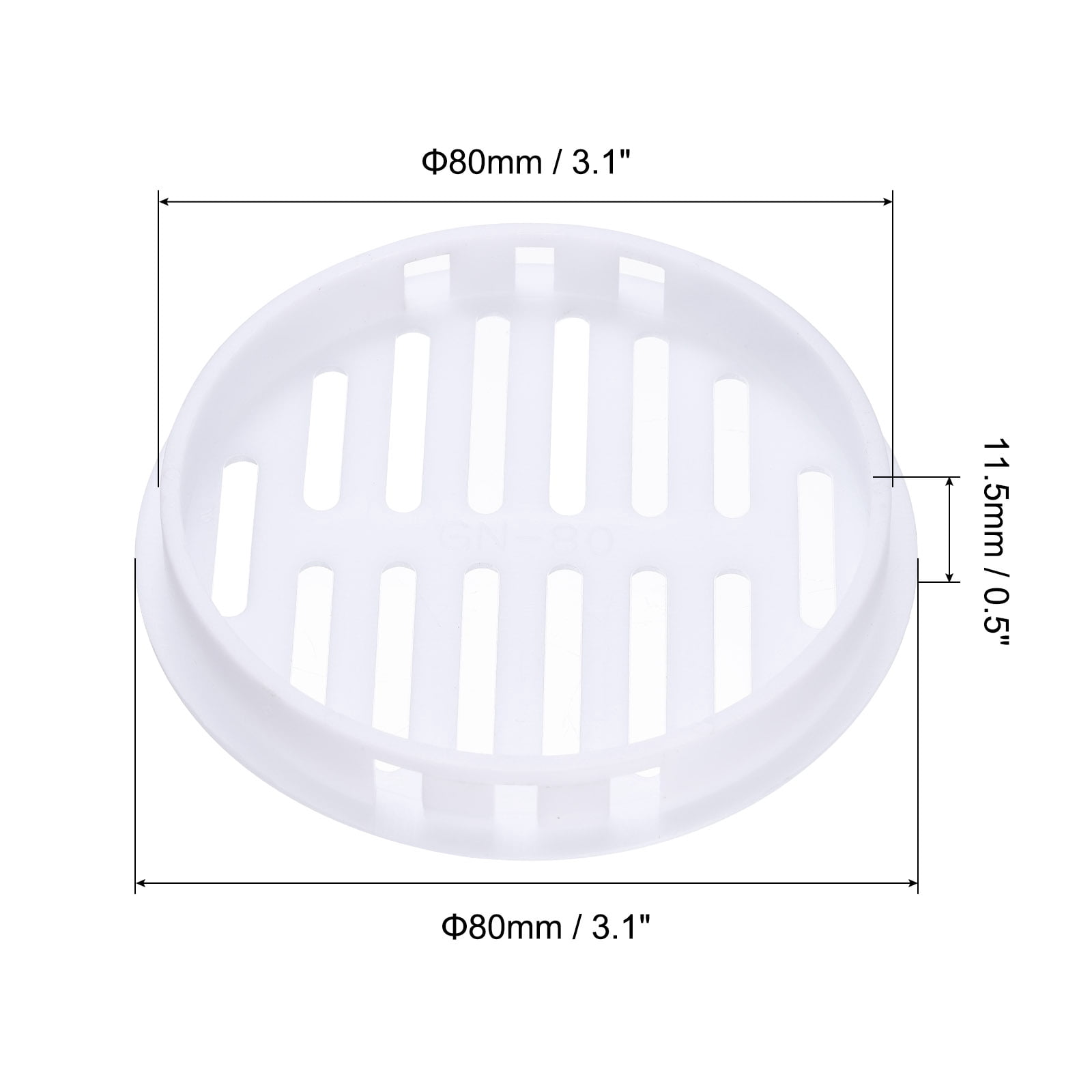 Uxcell 20Pcs 80mm/3.1in Air Vents Circular Soffit Vents, White Soffit Vent Cover