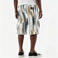 thumbnail image 6 of Men Block Gradient Print Corduroy Cargo Shorts Drawstring Elastic Waist Multi Pockets Knee Length Casual Shorts For Summer Outdoor Hiking Camping Vacation, 6 of 6
