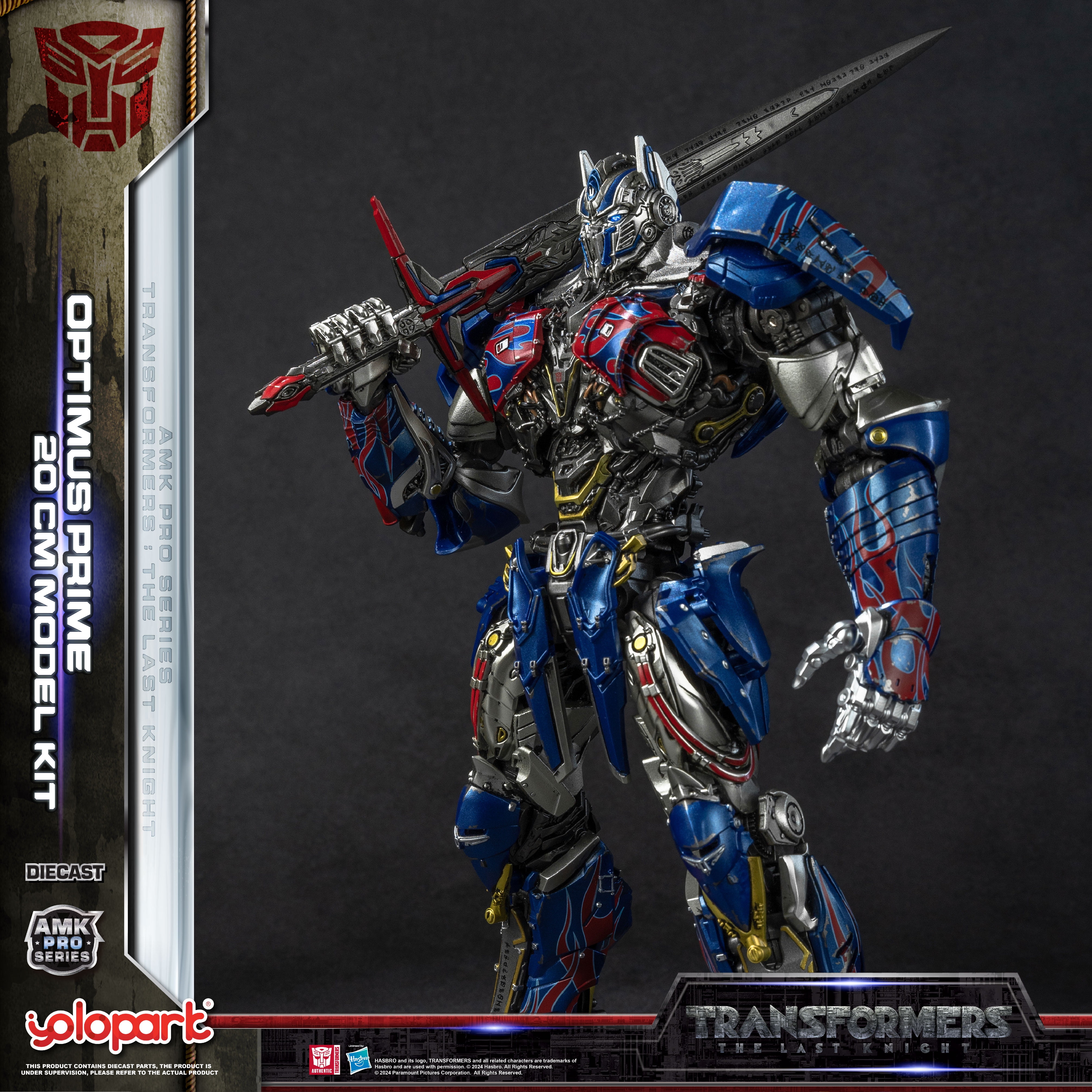 YOLOPARK  Optimus Prime Transformers Toys: The Last Knight Optimus Prime, 7.87" Transformers Collectible Action Figure for Ages 15+, No Converting