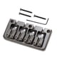 thumbnail image 3 of puente de bajo cuerdas con tornillos de llave para bajo eléctrico negro shamjiam 4 cuerdas Bass Guitar Bridge, 3 of 9
