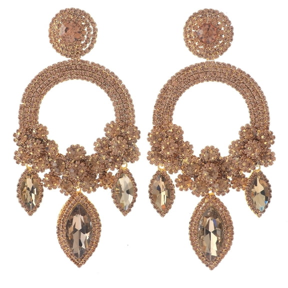 Large Rhinestone Chandelier Earrings