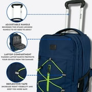 J World Lash Laptop Rolling Backpack (19 inch), Navy/Green