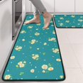 thumbnail image 2 of Kitchen Rugs Sets Of 2,Teal Daisy Flower Yellow Blooms Pattern Anti Fatigue Kitchen Mat Rugs Non Slip Washable,Decorative Kitchen Floor Mats for Kitchen,Sink,Laundry,17"x47"+17"x47", 2 of 5