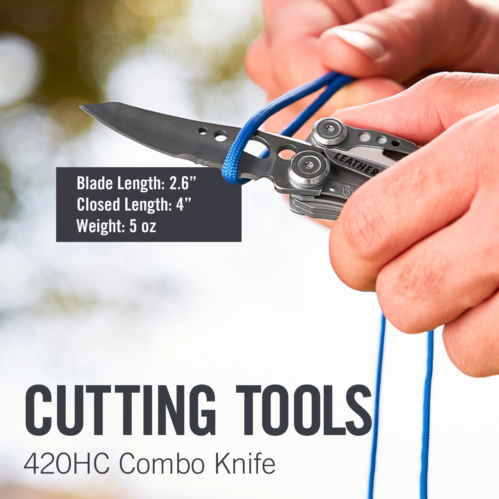 LEATHERMAN - Skeletool Lightweight Multitool with Combo Knife and Bottle Opener, Stainless Steel with Nylon Sheath