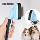 thumbnail image 5 of Peine para mascotas, adecuado para perros y gatos, desenredante y eliminación de pelo, peine de agujas auto-limpiante, muda automática, azul, 5 of 6