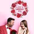 thumbnail image 6 of Valentine's Day Decor Rose Wall Decor Happy Valentine's Day Rose Wall Stickers Red Rose Heart Wall Decals Removable Wall Stickers Murals for Bedroom Living Room Sofa Backdrop TV Background Decoration, 6 of 7