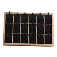 thumbnail image 3 of Organizador de soporte de joyería de madera de bambú, almacenamiento de 18 rejillas, soporte para collar colgante Negro Zulema Expositor de joyas, 3 of 7
