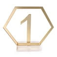 thumbnail image 2 of Signos De Número De Mesa Signos de número de mesa hexagonal de espejo para decoración de fiesta de boda (1-10 dorado), 2 of 9