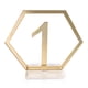 thumbnail image 2 of Signos de número de mesa hexagonal de espejo para decoración de fiesta de boda (1-10 dorado) Wdftyju Libre de BPA, 2 of 4