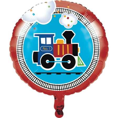 All Aboard Train Mylar Balloons, 3 Count
