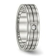 thumbnail image 5 of Chisel Stainless Steel Polished with Brushed Center CZ 6mm Grooved Band, 5 of 8