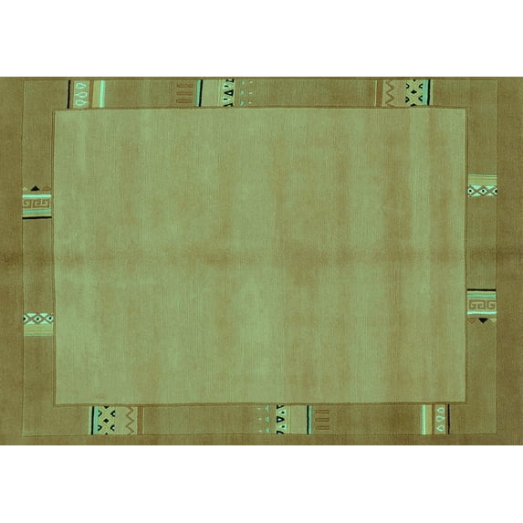 Ahgly Company Indoor Rectangle Abstract Turquoise Blue Modern Area Rugs, 5' x 8'