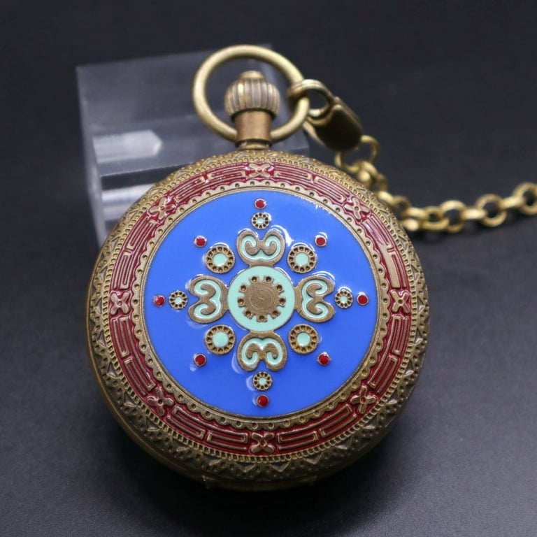 VIGOROSO Antique Mechanical Pocket Watch Moon phase Tourbillion