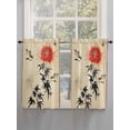 thumbnail image 3 of Tier Curtains 45 Inches Long, Retro Flower Bird, Window Treatment Curtain Drapes, Classical Spring Summer Plant Small Curtain Drapes for Bathroom Laundry Room, 27.5"x45", 2 Panels, 3 of 7