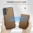 thumbnail image 3 of TECH CIRCLE for Samsung Galaxy A24 Case 6.5", PU Leather Back Cover Case with A Removable Magnetic Wallet with Stand Function, RFID Blocking Credit Card Slots, Lightweight Phone Basic Case, Brown, 3 of 10