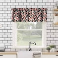 thumbnail image 4 of Strawberry Valance Curtains, Abstract Bohemian Funny Cute Pink Fruit Vintage Rustic Cow Fur Seamless Pattern Home Decor Short Window Treatments Drapes for Bedroom Living Room Kitchen 54x18in x1 Panel, 4 of 6