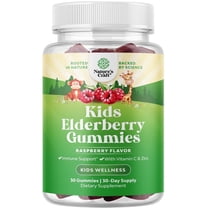 Kids Elderberry Gummies with Zinc and Vitamin C - Delicious Sambucus Black Elderberry Gummies for Kids Immune Support - Daily Immunity Support Vegan Non-GMO Gluten and Gelatin Free - 30 Count