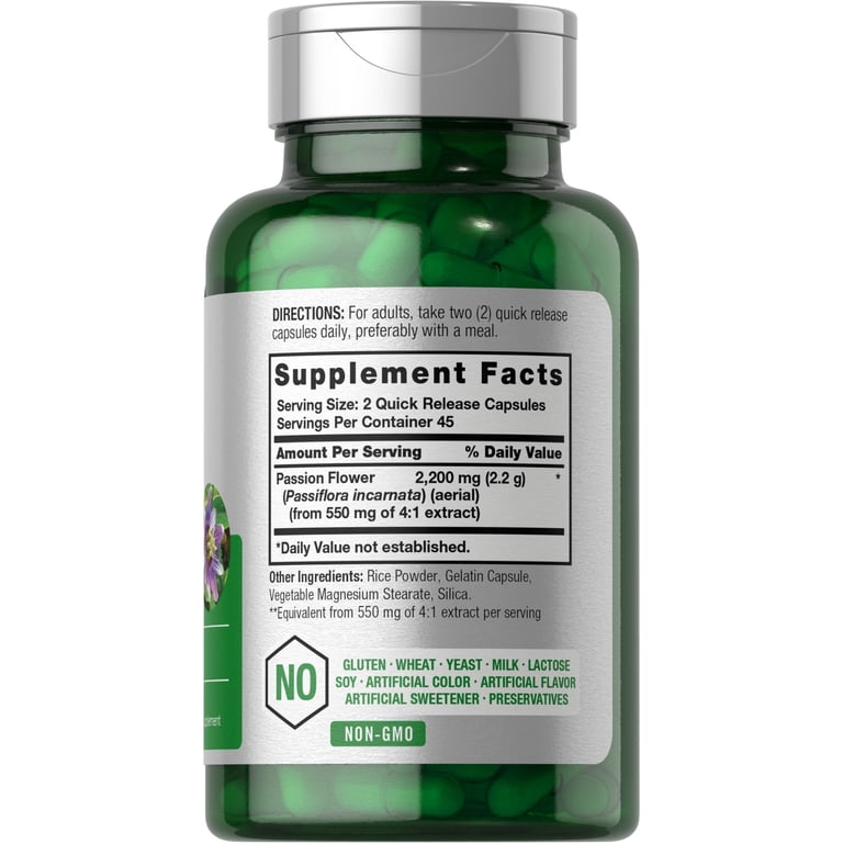 Horbaach, Passion Flower Extract, 2200mg, 90 Capsules - Walmart.com