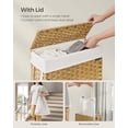 thumbnail image 3 of Slim Laundry Hamper with Lid, 14.5 Gallon (55L) Rattan Clothes Laundry Basket with Lid and Handles, Foldable, Removable Liner, Goose Yellow ULCB164N01, 3 of 6